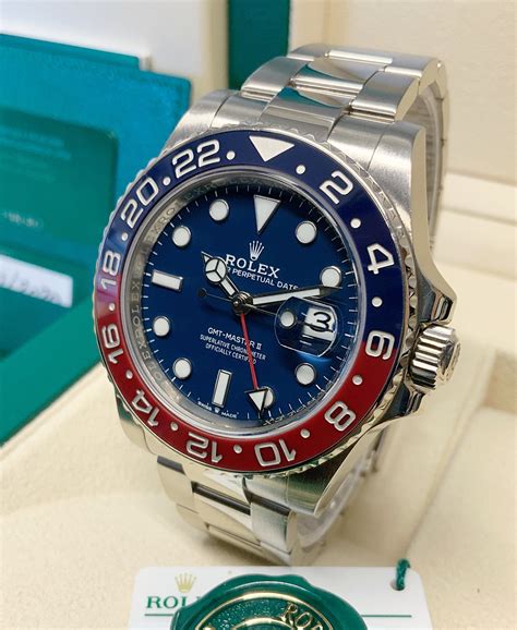 white gold pepsi rolex blue dial|Rolex Pepsi oyster bracelet 2021.